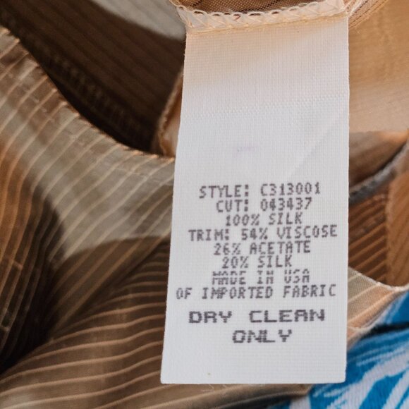 Canvasbacks Silk Blazer Jacket Medium Applique Gold Vintage Boho Artsy - Picture 8 of 10